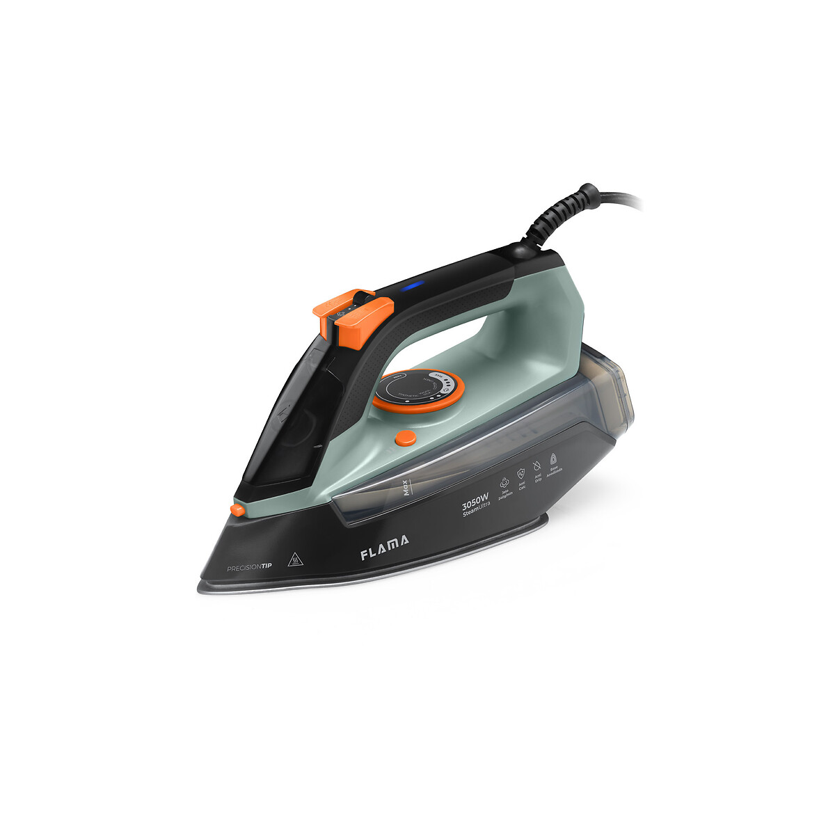 Ferro a Vapor SteamUltra AnodizedPlate 3050W Verde 5397FL, FLAMA preto/verde, FLAMA