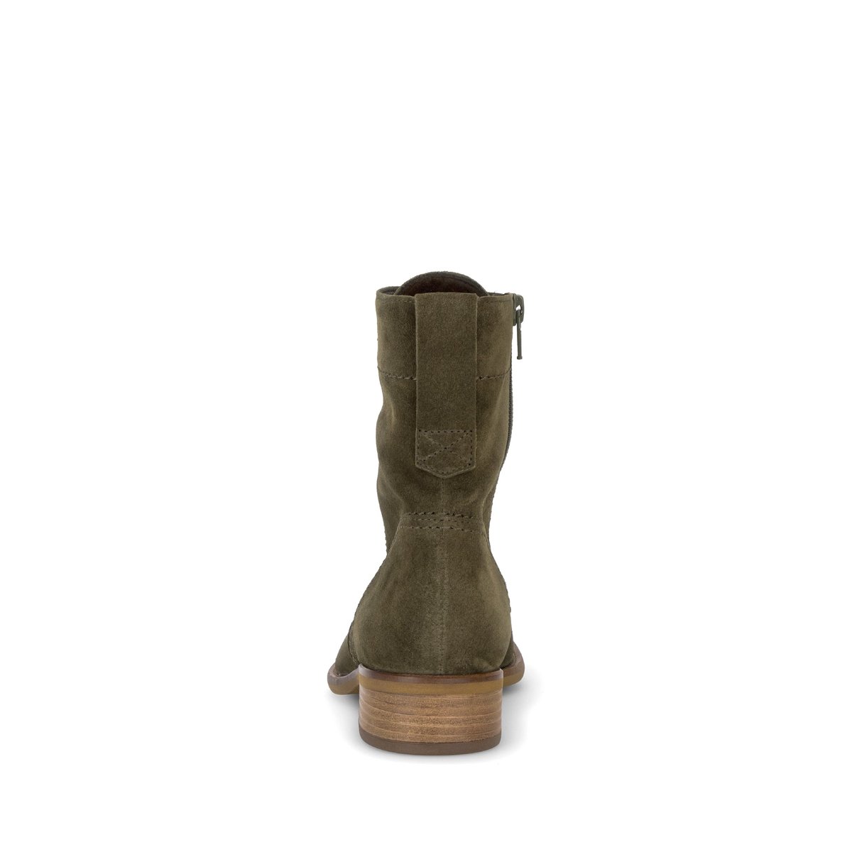 Bottines en cuir velours à talon décroché kaki, GABOR