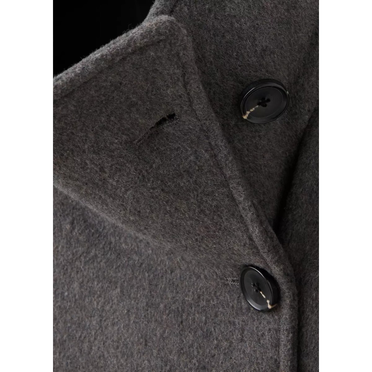 Manteau en laine à col cheminée gris chiné foncé, MANGO TEEN