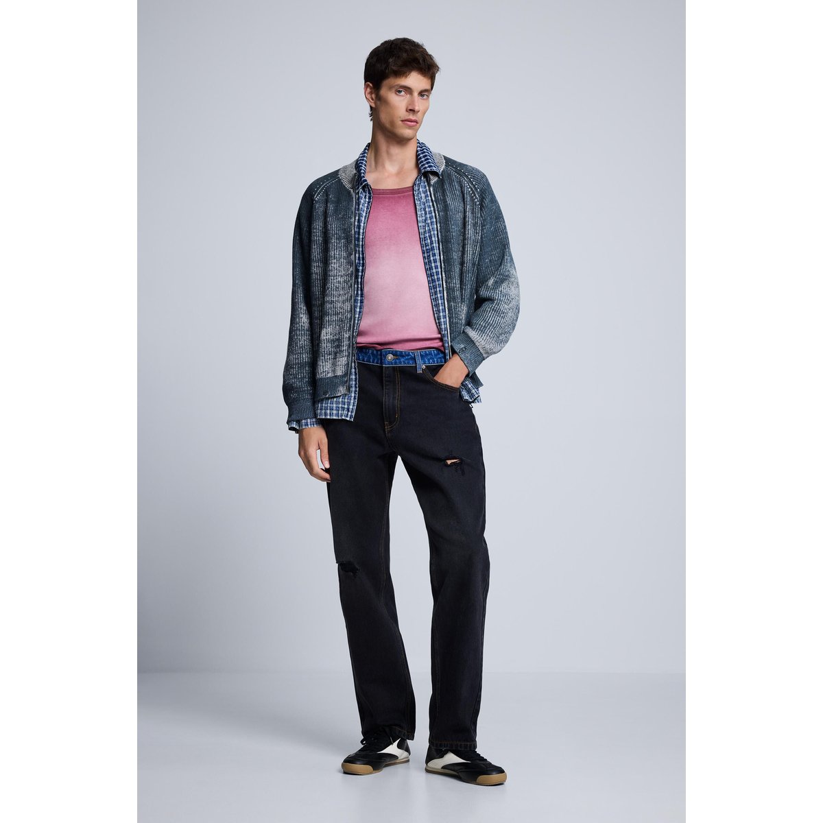 Jean à double taille noir, DESIGUAL