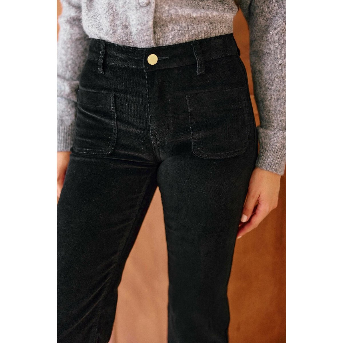 Pantalon flare en velours, SONNY noir, LA PETITE ETOILE