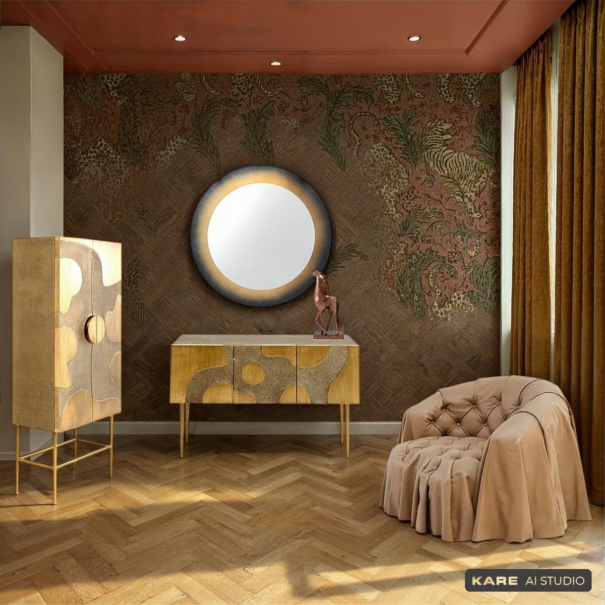 Buffet en acier, FIUME or, KARE DESIGN