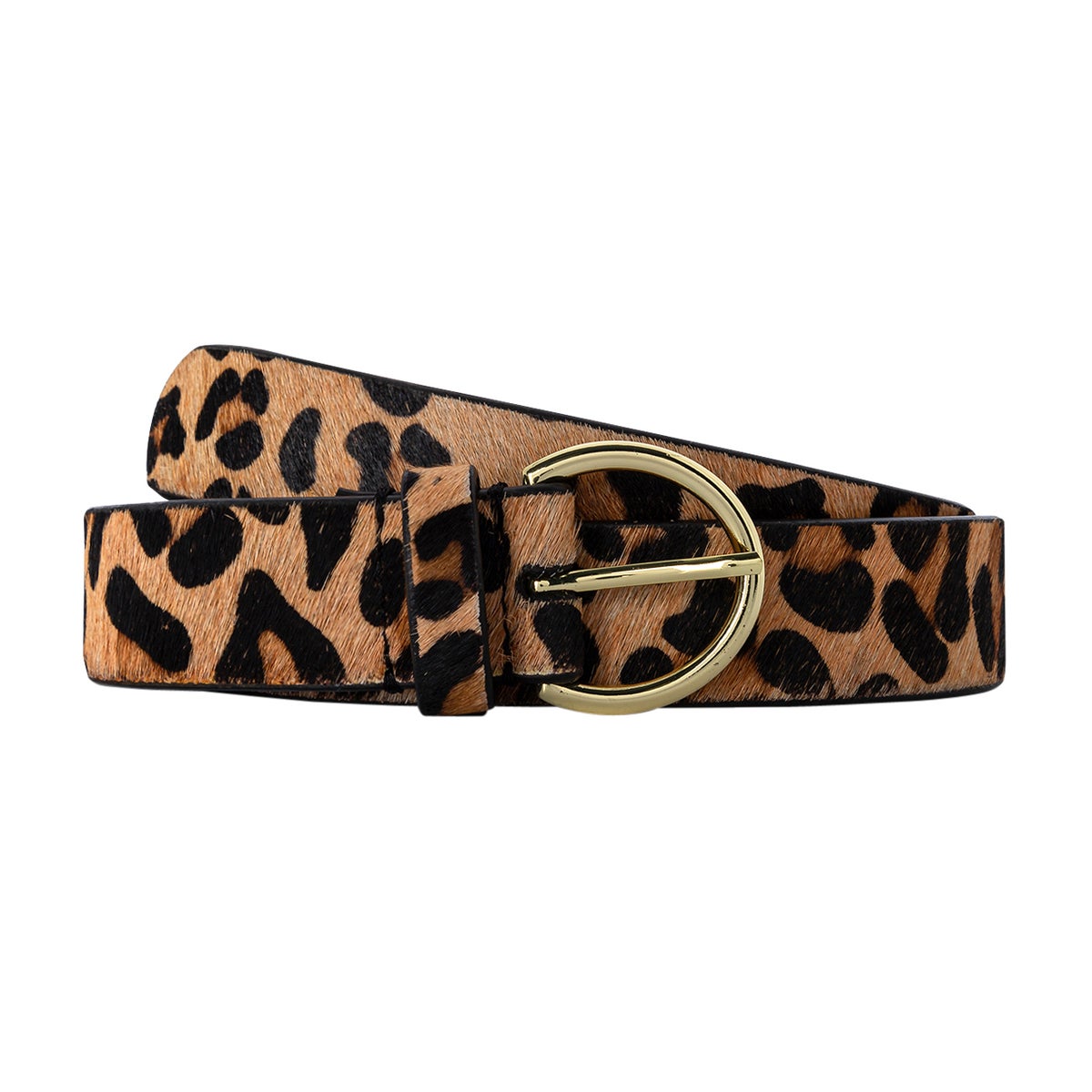 Ceinture en cuir motif léopard imprimé multicolore, PROMOD
