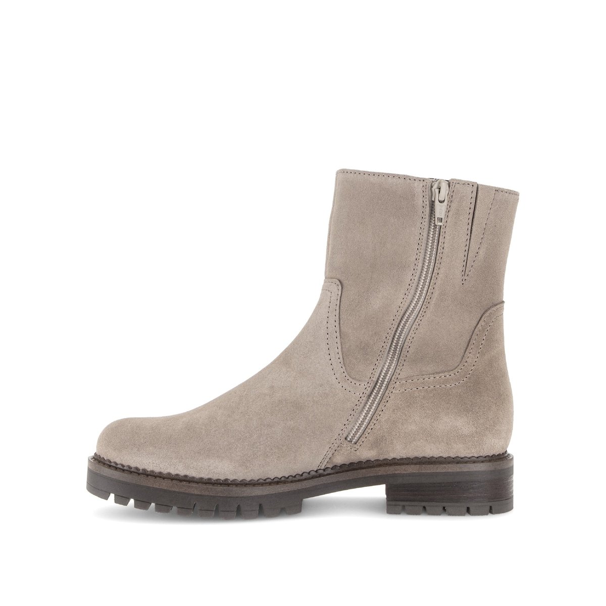Bottines en cuir velours à talon décroché beige, GABOR