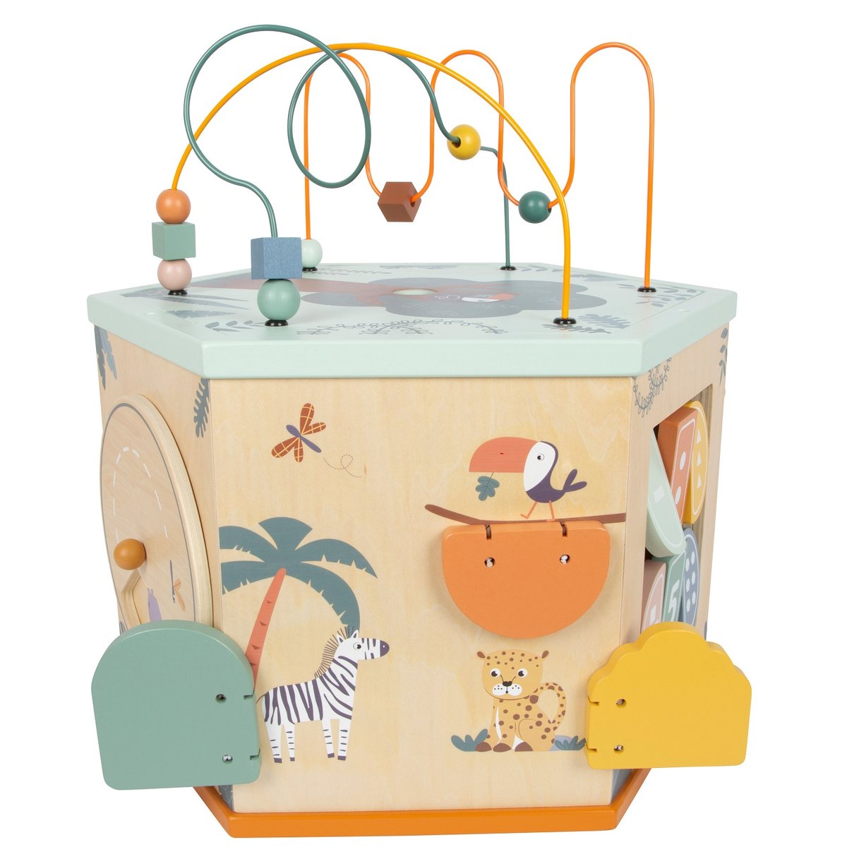 Cube de motricité 7 faces XL Safari beige, SMALL FOOT COMPANY
