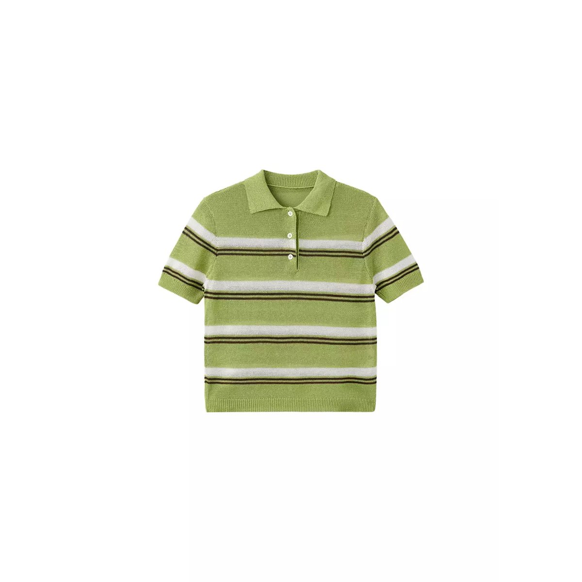 Pull-over maille col polo vert, MANGO