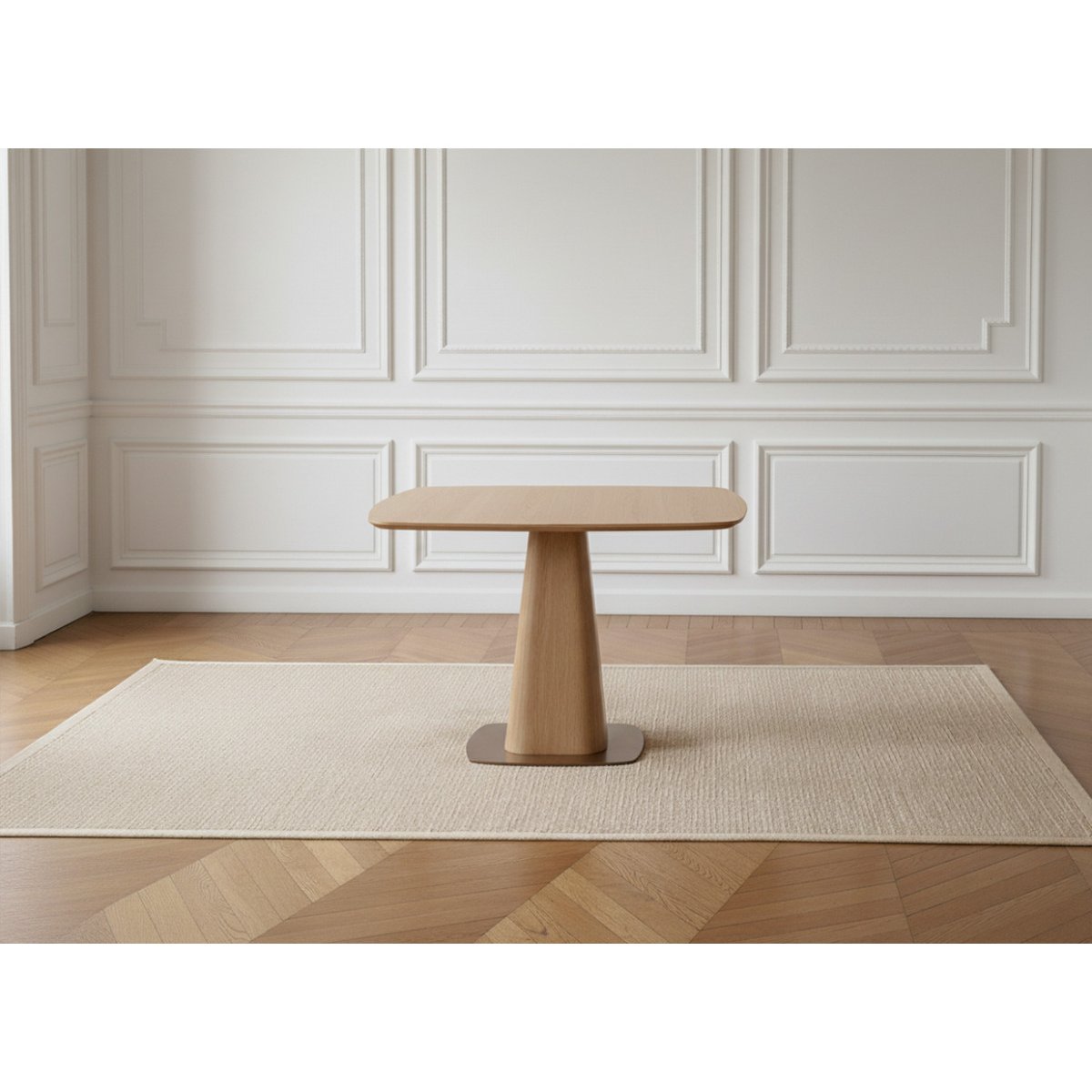 Table à manger carrée NOA 120 cm placage chêne chêne, BOBOCHIC