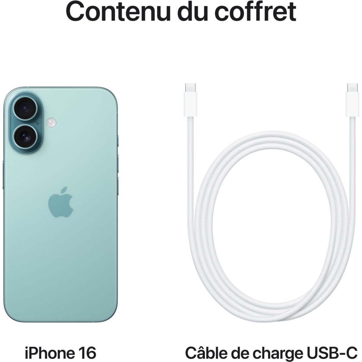 Smartphone iPhone 16 5G 128Go Sarcelle couleur unique, APPLE