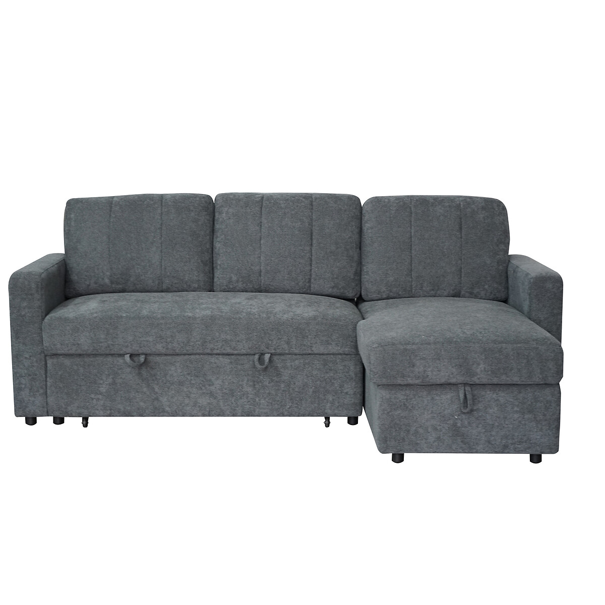 Nexis Soft Wool 3 Seater Corner Sofa Bed with Storage Chaise (Right Facing) charcoal, ASPIRE