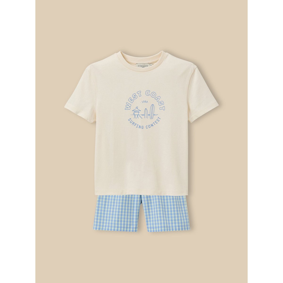 Pyja-short - coton biologique bleu, CYRILLUS