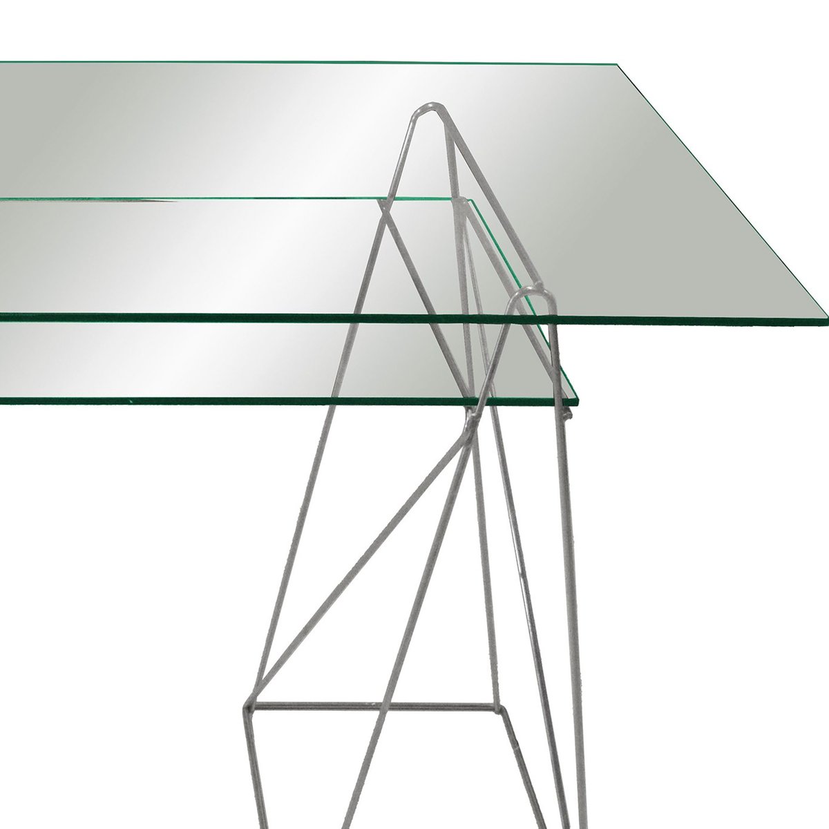 Tréteaux de bureau en métal chromé lot de 2 49x30.5x74cm bois, WADIGA