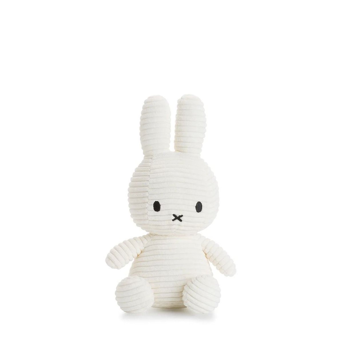 Peluche lapin Miffy velours côtelé éco blanc, BON TON TOYS