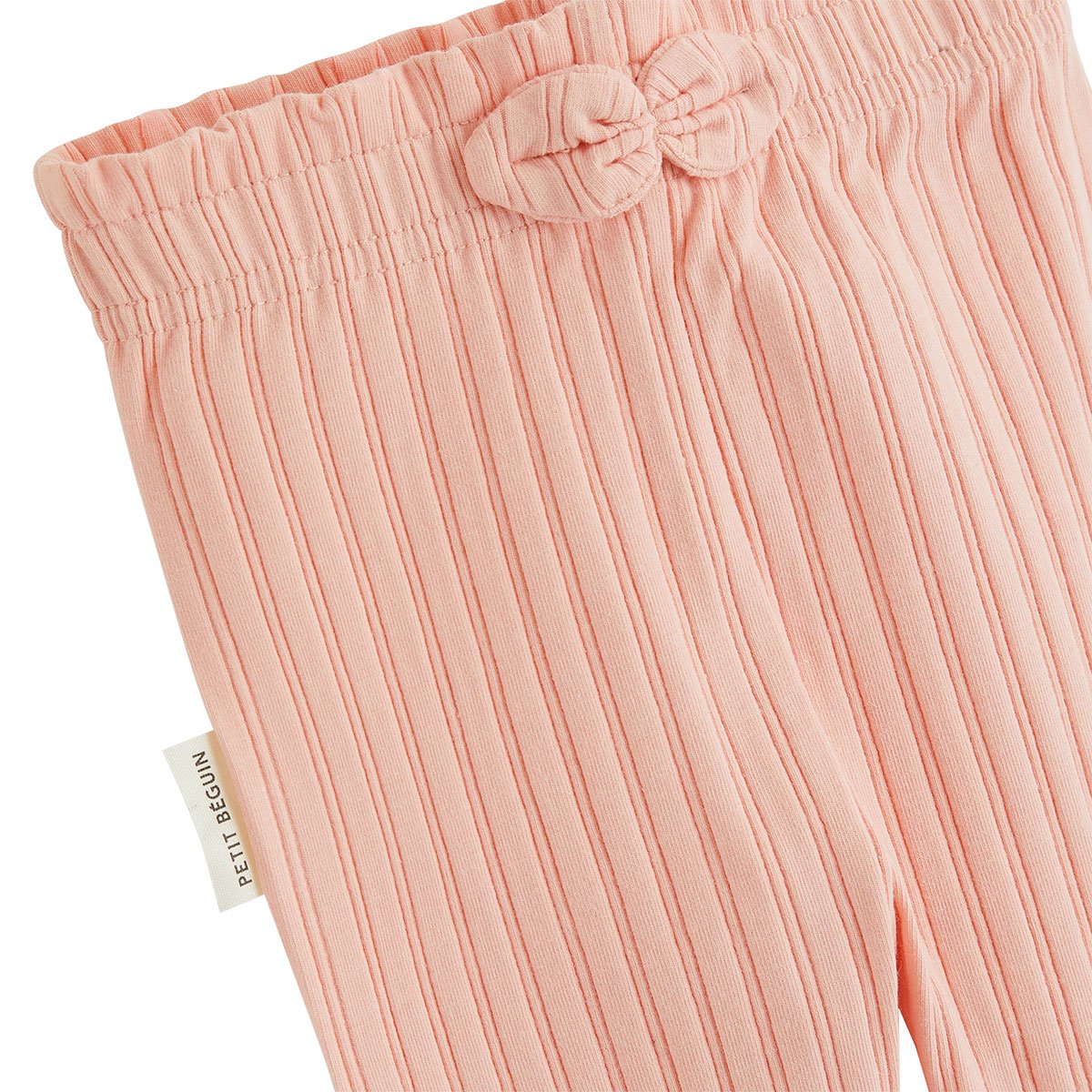 Lot de 2 leggings enfant côtelés Dina rose, PETIT BEGUIN