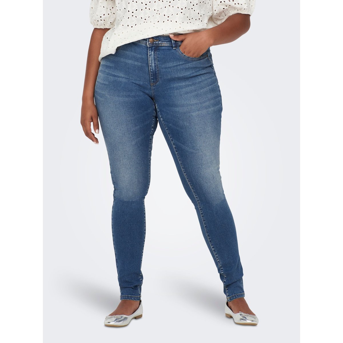 Jean Skinny medium blue denim, ONLY CARMAKOMA