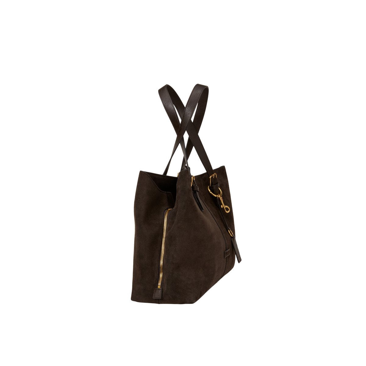 Sac cabas modèle Phillis en cuir de vachette velours souple marron, MARC O'POLO