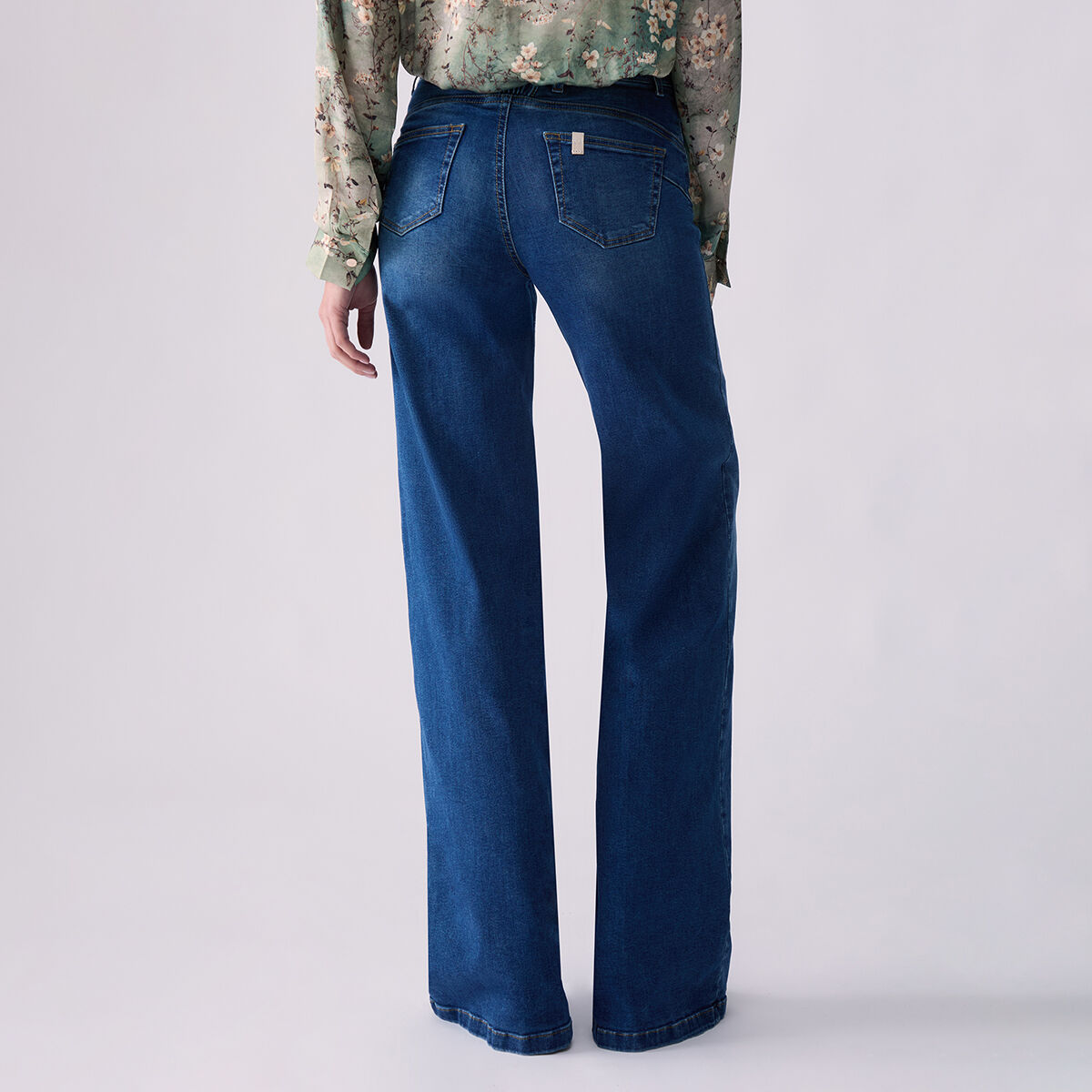 Jean flare délavé denim bleu foncé, LIU JO