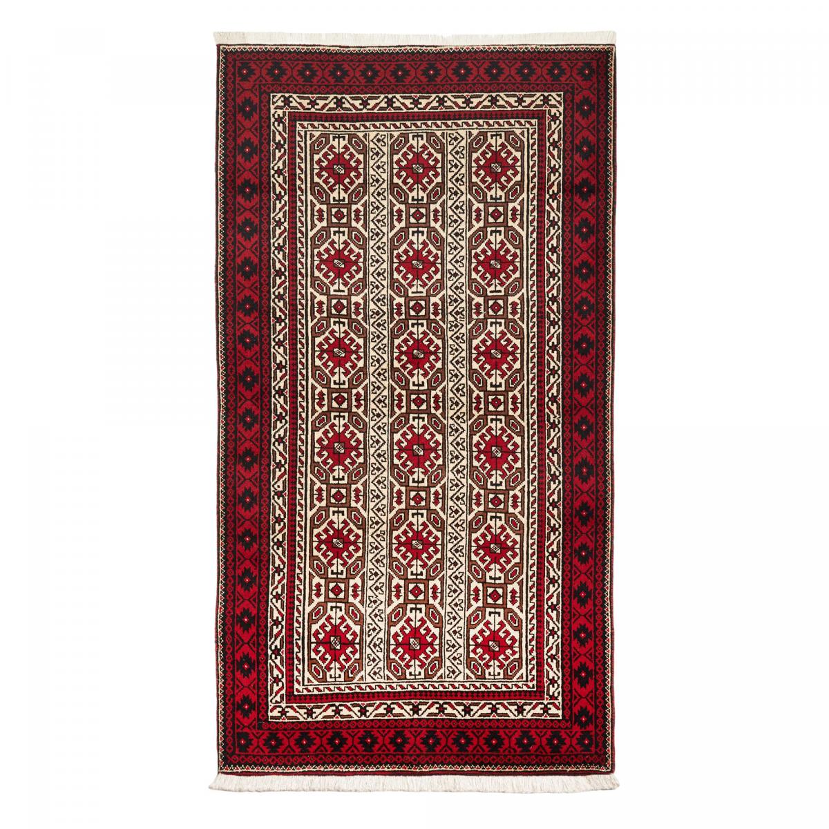 Tapis d'orient, motif oriental authentique, noué à la main, BALUTSCH 5 rouge, beige, marron, UN AMOUR DE TAPIS