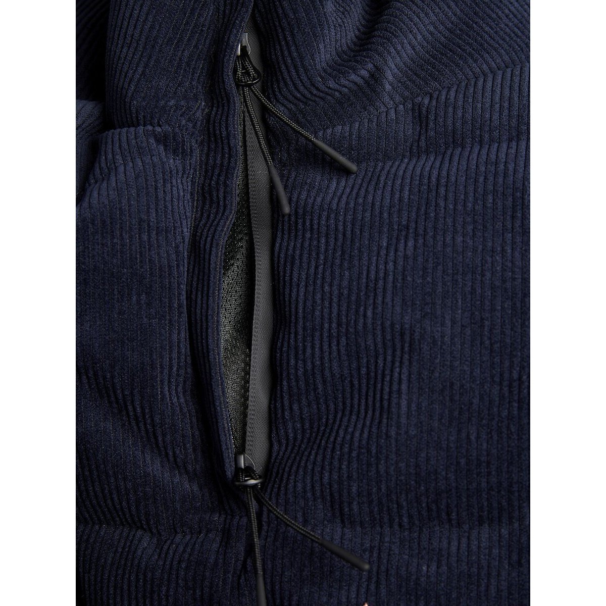 Doudoune à capuche, en velours, VERBIER bleu foncé, JACK & JONES