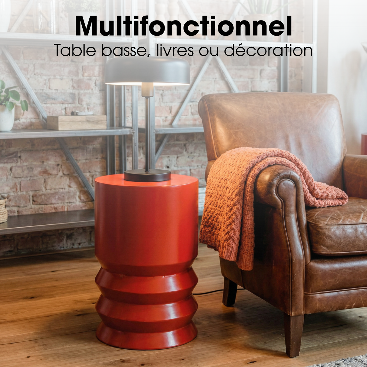 Table D'appoint MART rouge, MICA DECORATIONS