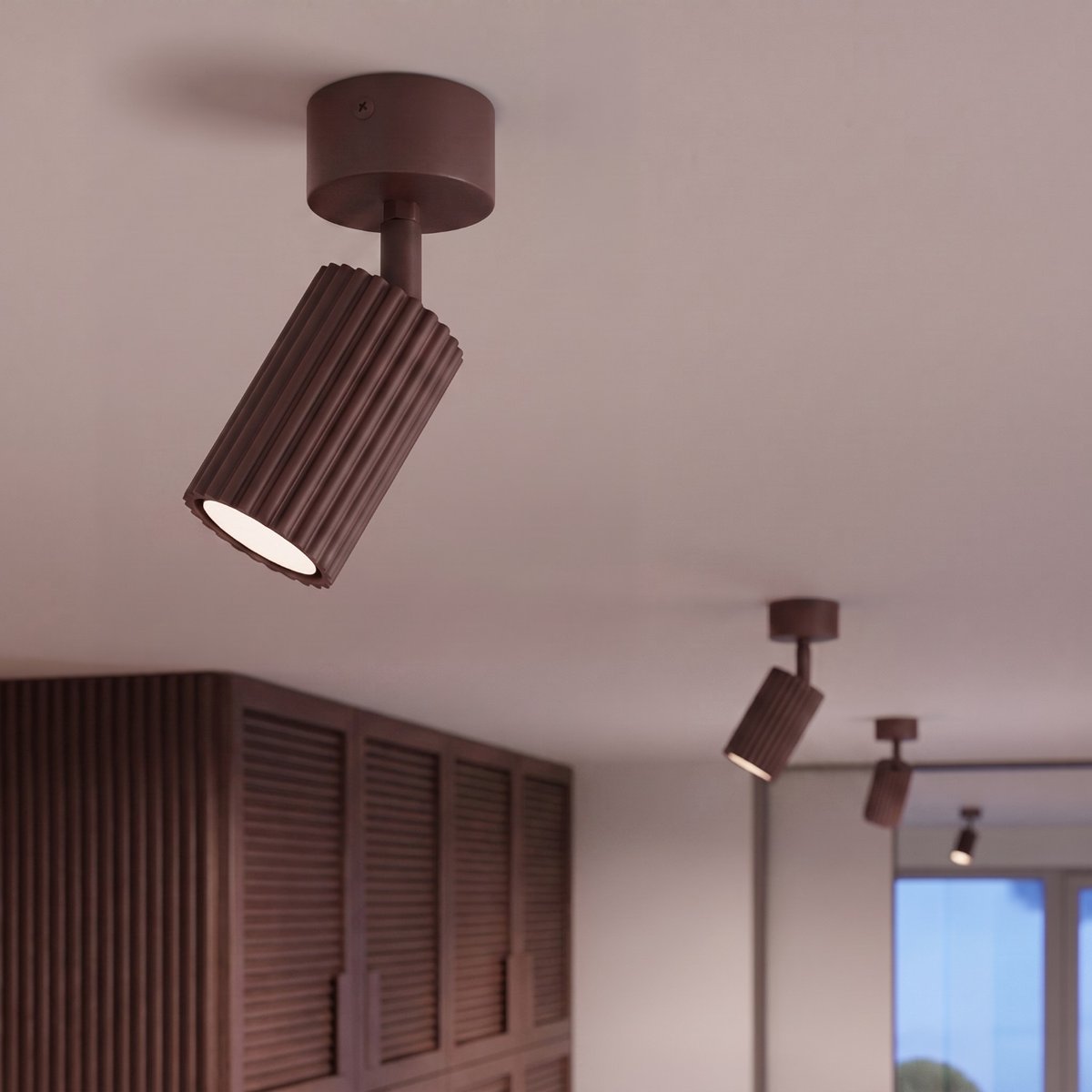 Plafonnier Aluminium Brun GU10 1 Karbon brun, EDEN