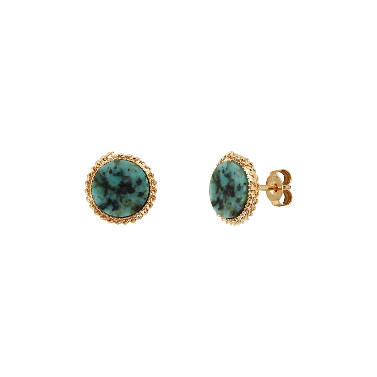 Boucles d'oreilles lady jaspe africain bleu, CAROLINE NAJMAN