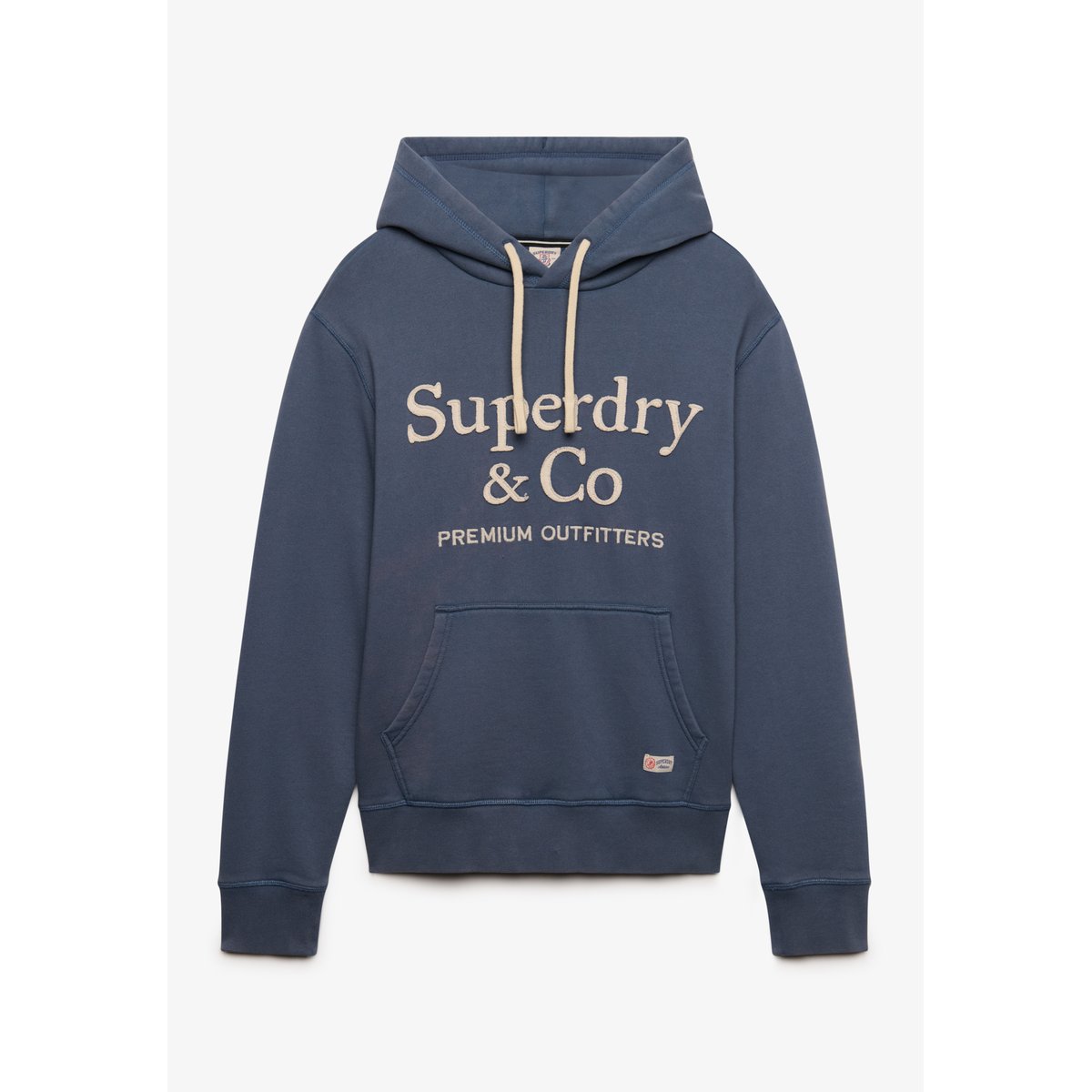 Sweat à capuche Company Logo coupe décontractée bleu ardoise sec, SUPERDRY