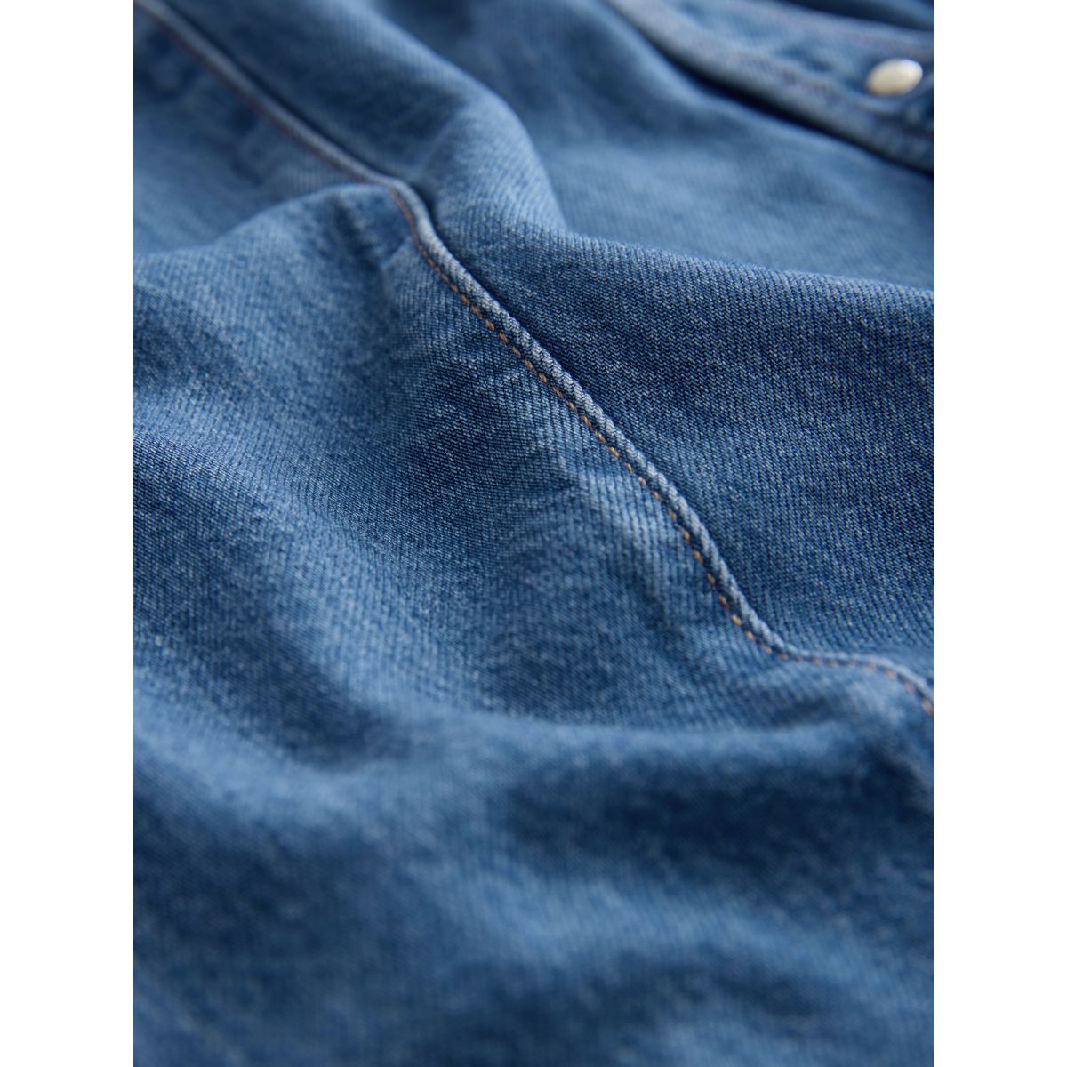 Robe chemise longue à manches courtes jean bleu moyen, NEXT