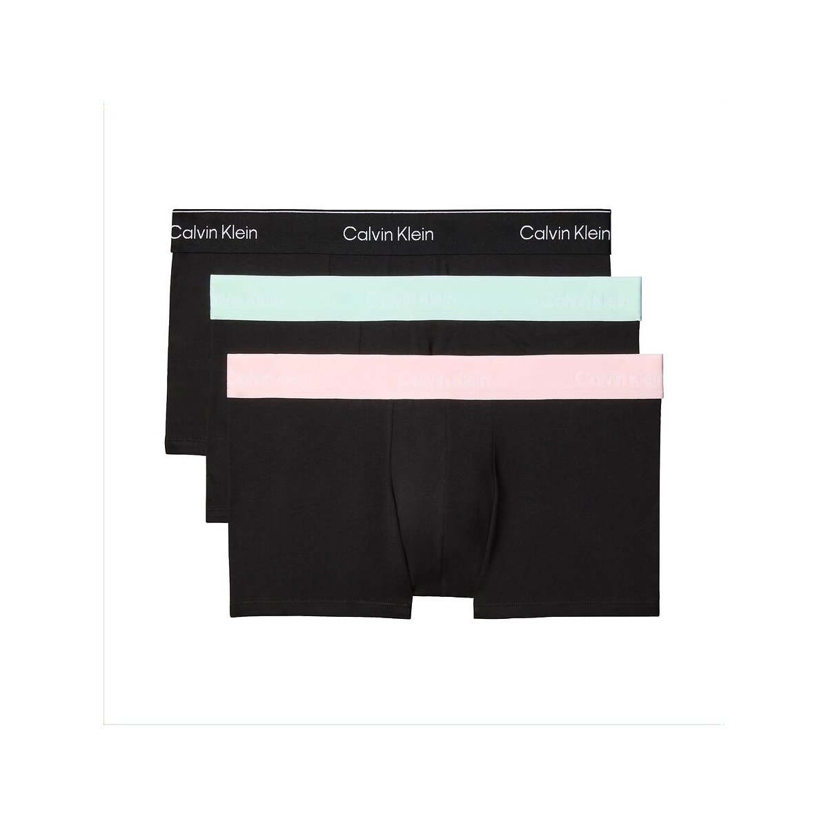 Lot de 3 boxers stretch noir + ceint. multicolore, CALVIN KLEIN UNDERWEAR
