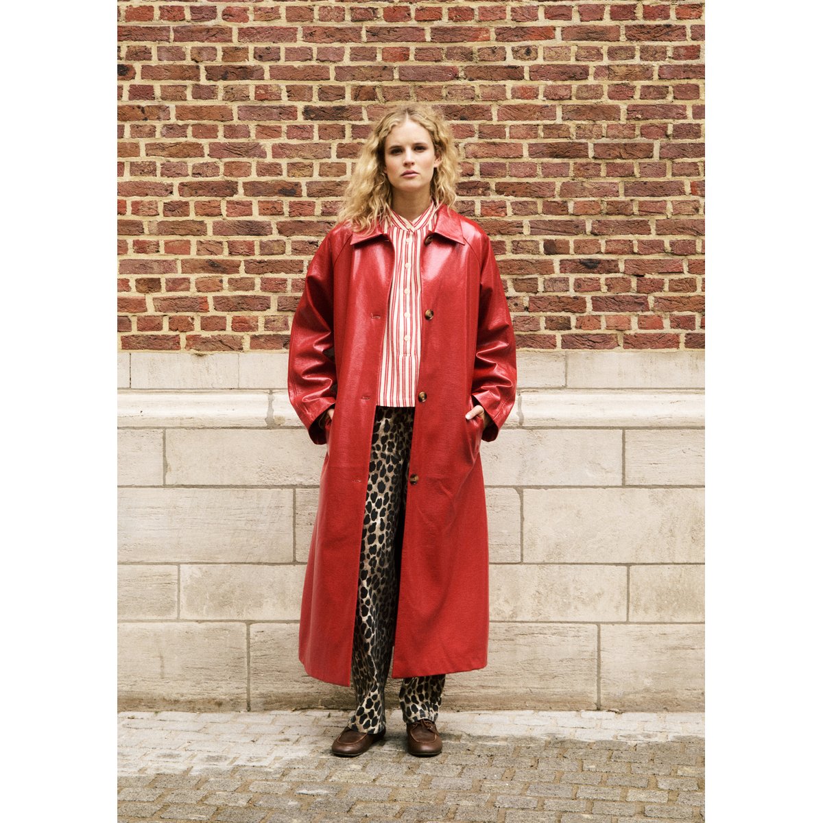Trench en coton HALIMI rouge, FRNCH