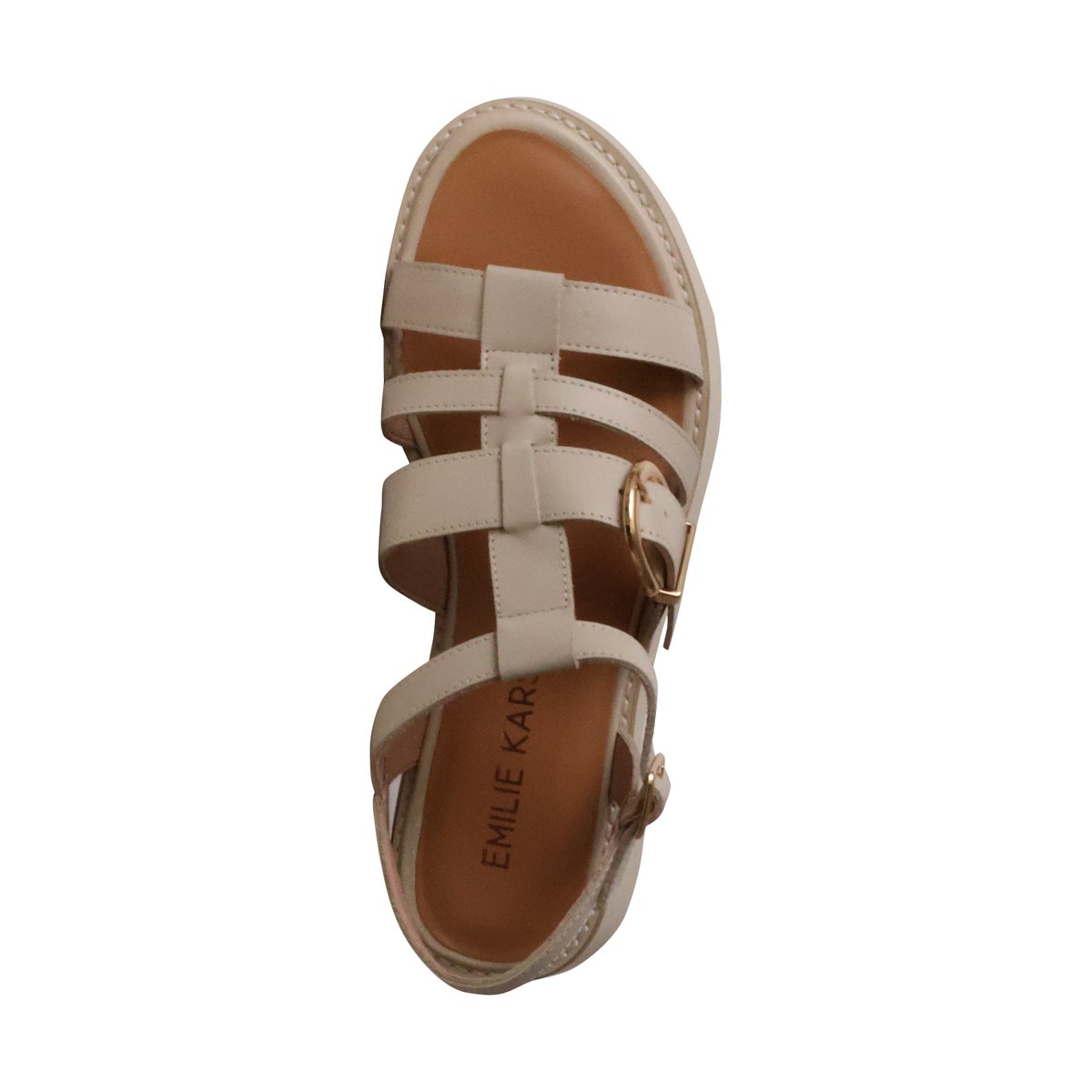 Sandales Cuir Claudia crème, EMILIE KARSTON