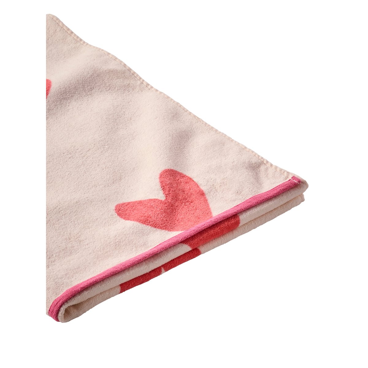 Serviette de plage / de bain avec coton recyclé rose imprimé, VERTBAUDET