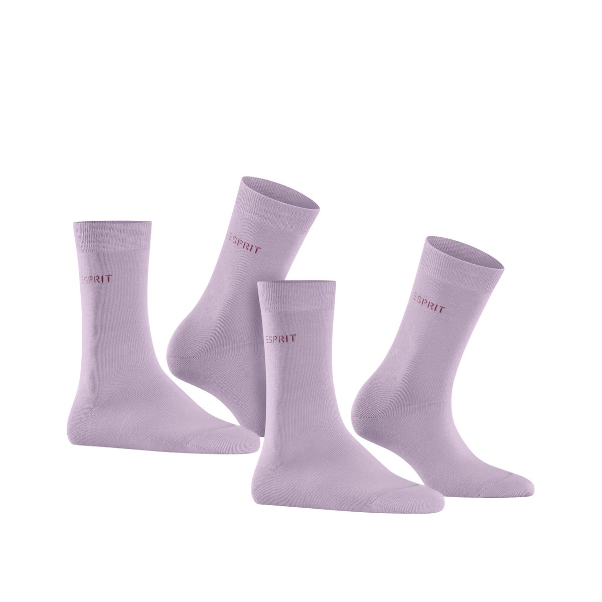 Chaussettes Uni 2-Pack Opaque mauve, ESPRIT