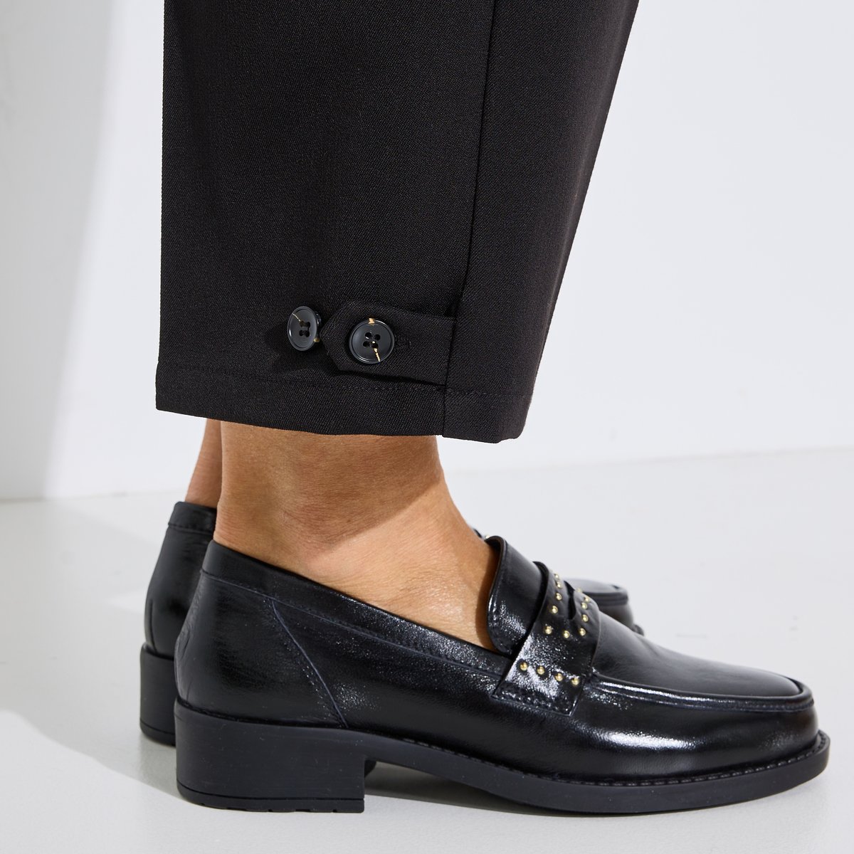 Pantalon barrel raccourci chic . noir, GRAIN DE MALICE