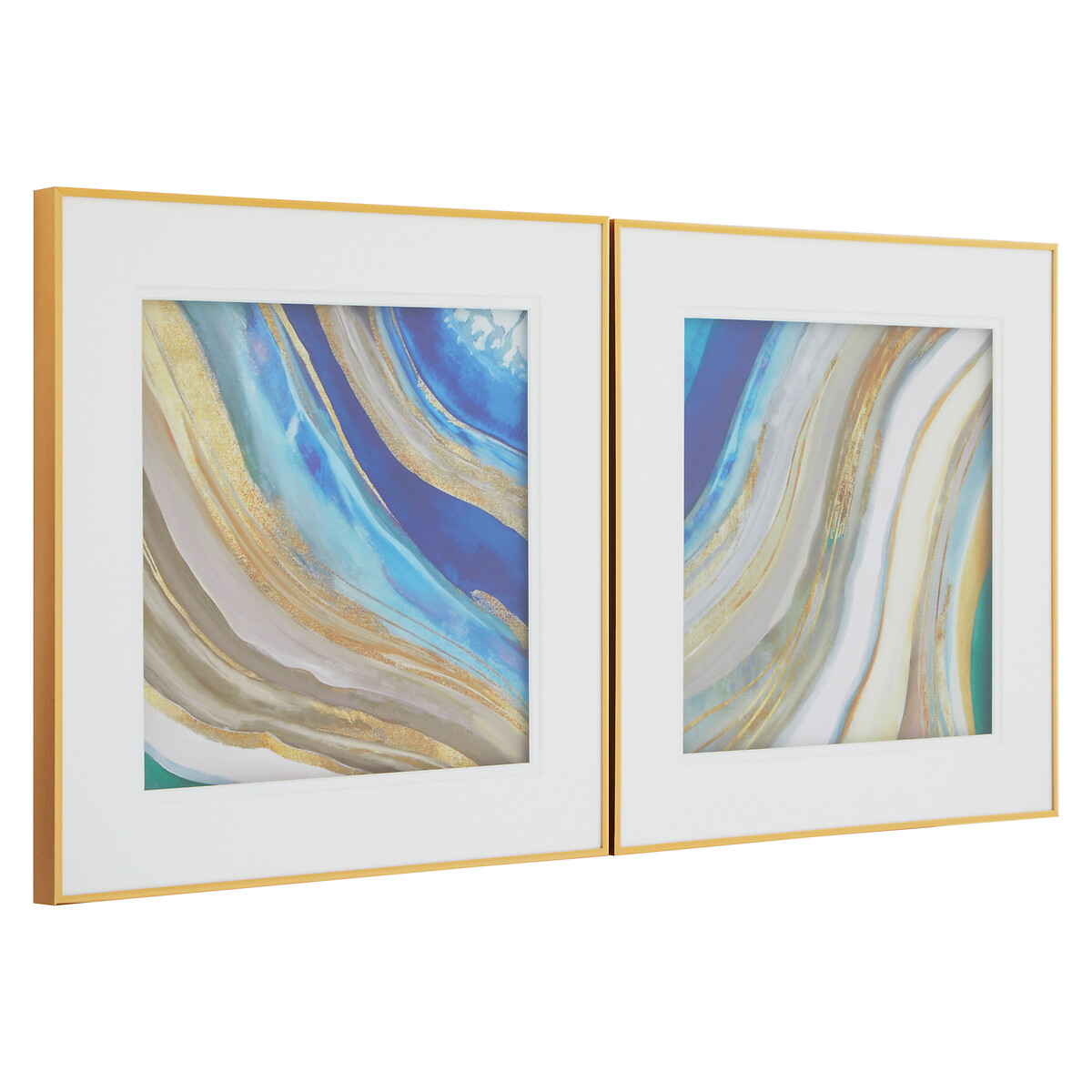 Set of 2 60cm Abstract Wave Wall Art black, SO'HOME