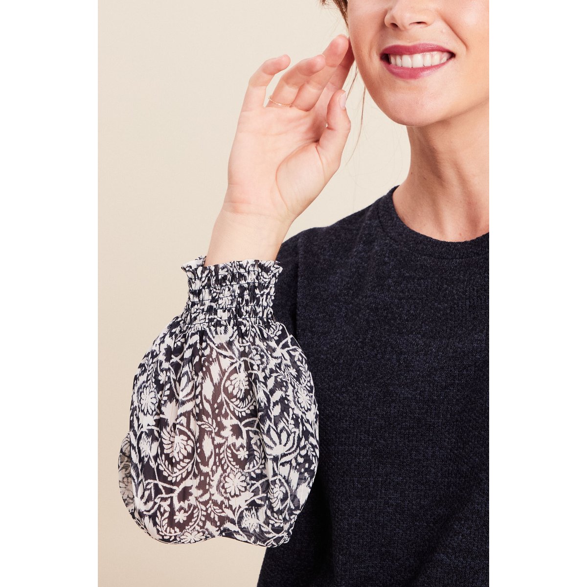Pull col rond manches longues bleu, BREAL