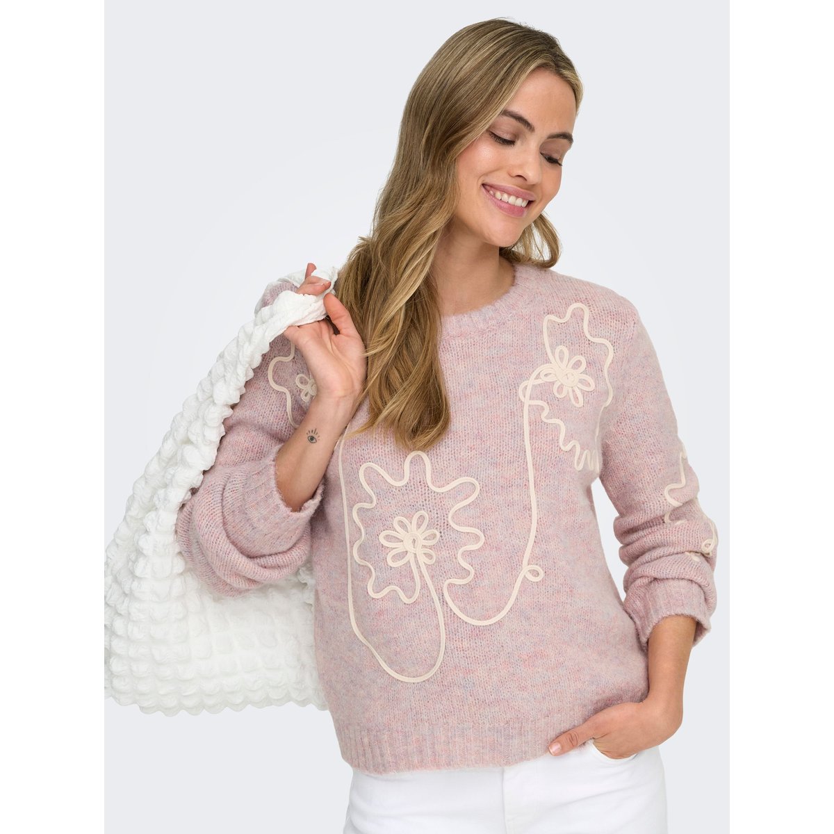 Pull En Maille rose - mauve chalk, ONLY