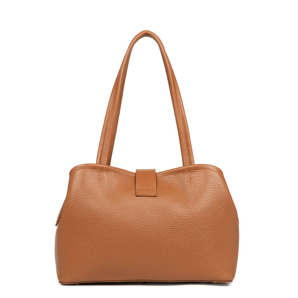 Sac cabas épaule, Made in France TOP DOUBLE camel - in - orange, LANCASTER