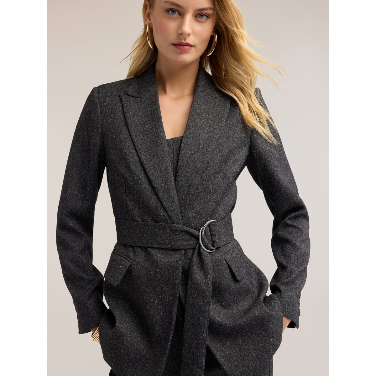 Blazer avec ceinture gris, MOTIVI