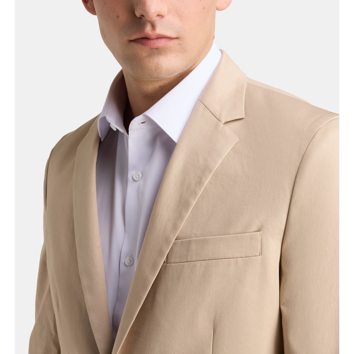 Veste de costume cintrée toton coton beige, COMPTOIR GL