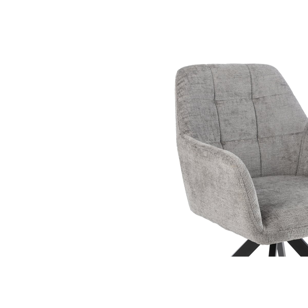 Chaises en métal et velours texturé (lot de 2) - LUCIE gris clair, HELLIN, DEPUIS 1862