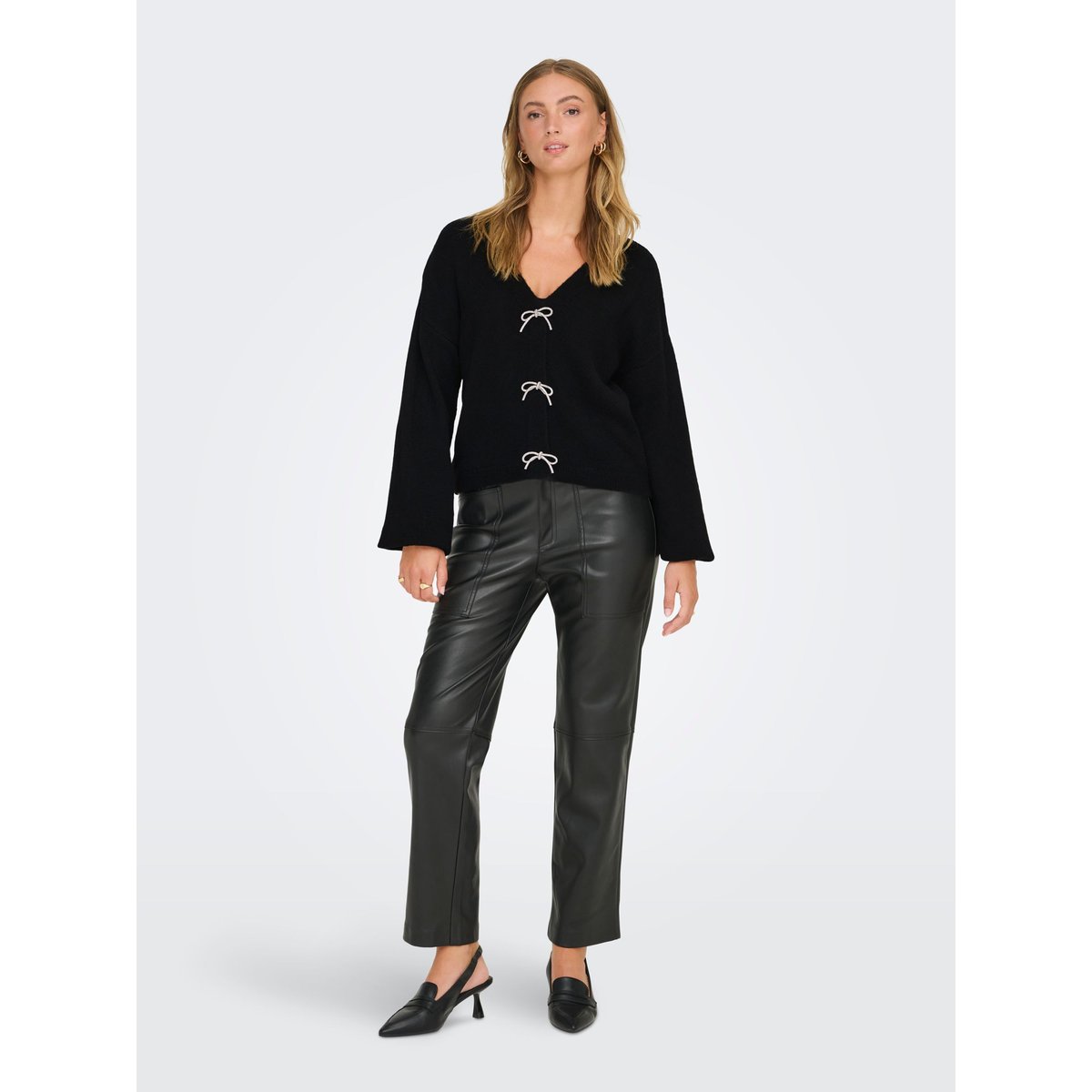 ONLDONNA Pull en maille Pull en maille noire - black, ONLY