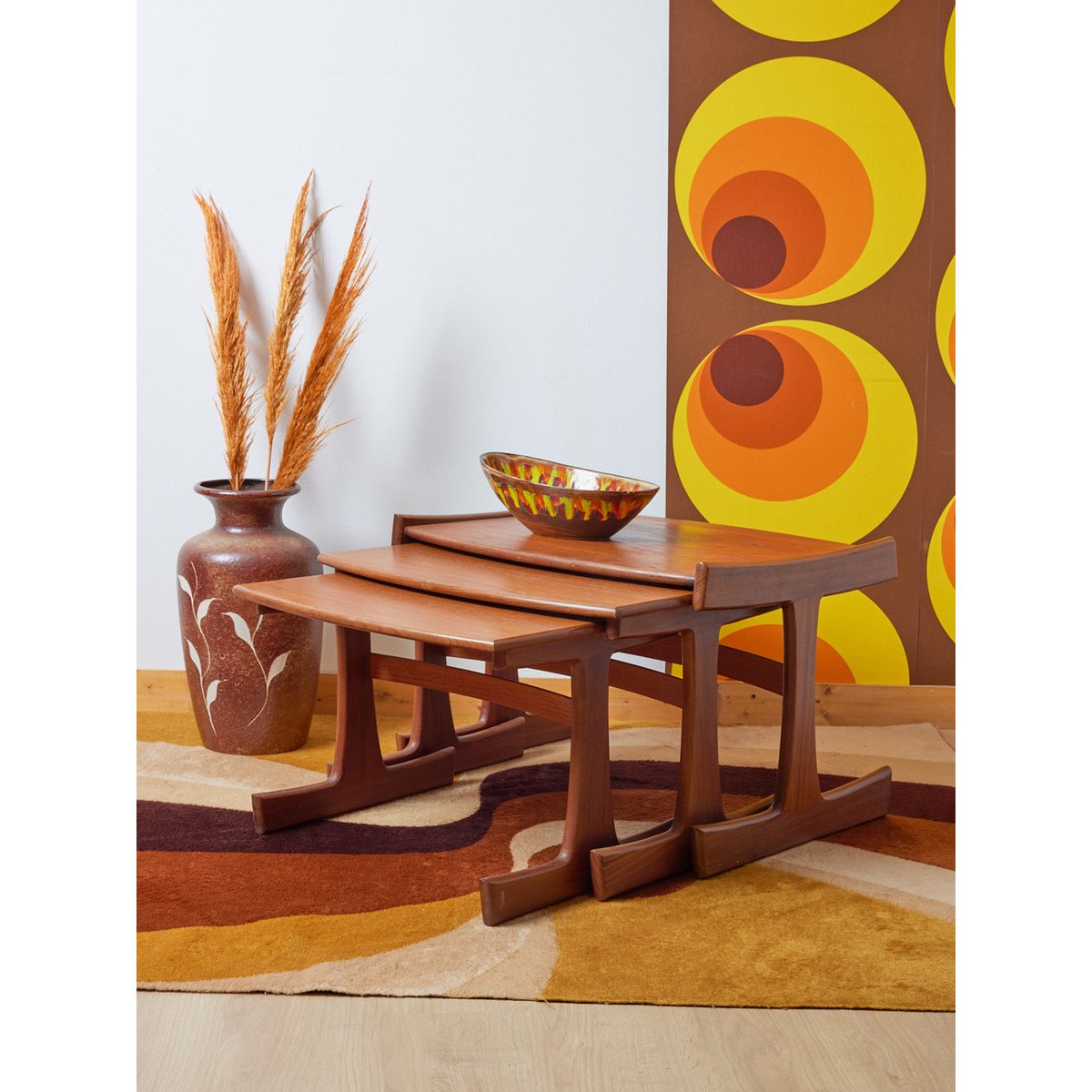 tables gigognes scandinaves en bois Barbara N°128 - Bon état bois clair, DEBONGOUT