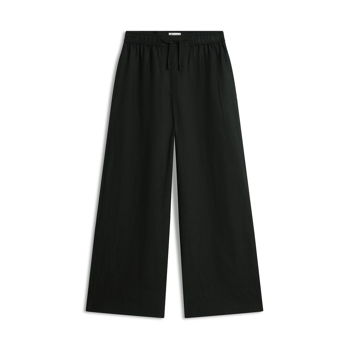 Linen Wide Leg Trousers black, TOMMY HILFIGER