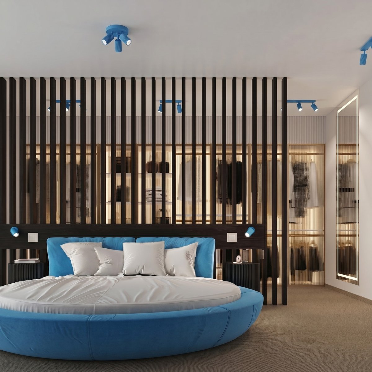 Applique murale Aluminium Bleu GU10 1 KARBON bleu, EDEN