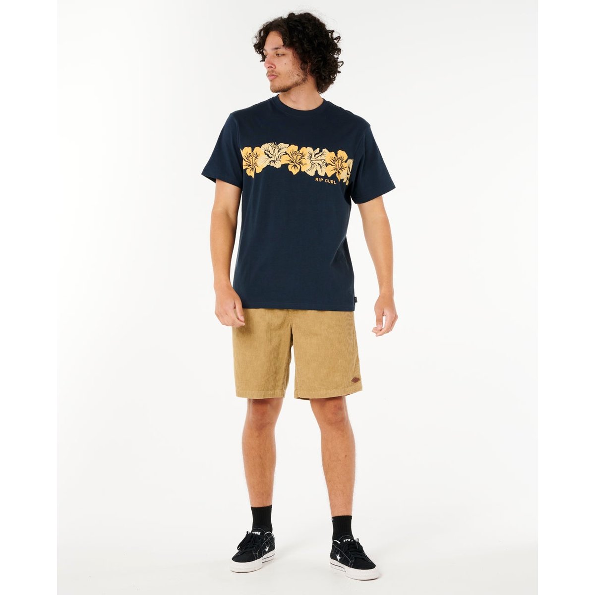 T-shirt Hibiscus Artist of The SEARCH Cody Welsh bleu marine foncé, RIP CURL