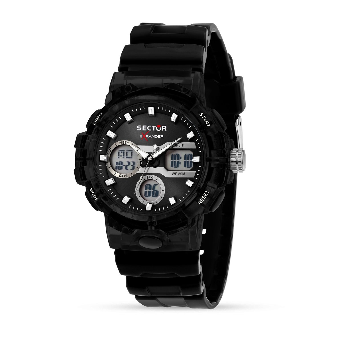 Montre analogique en plastique EX-46 noir, sunray, SECTOR