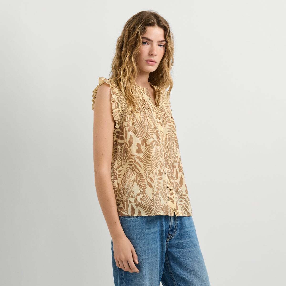 Blouse À Imprimé Floral brun brun, PEPE JEANS