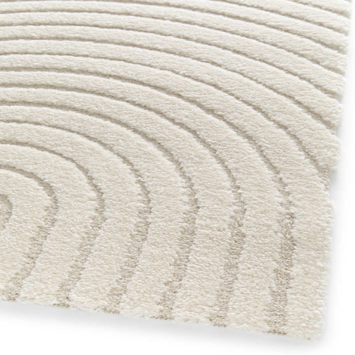 Tapis à relief géométrique doux DESIGN GEO blanc, THE DECO FACTORY