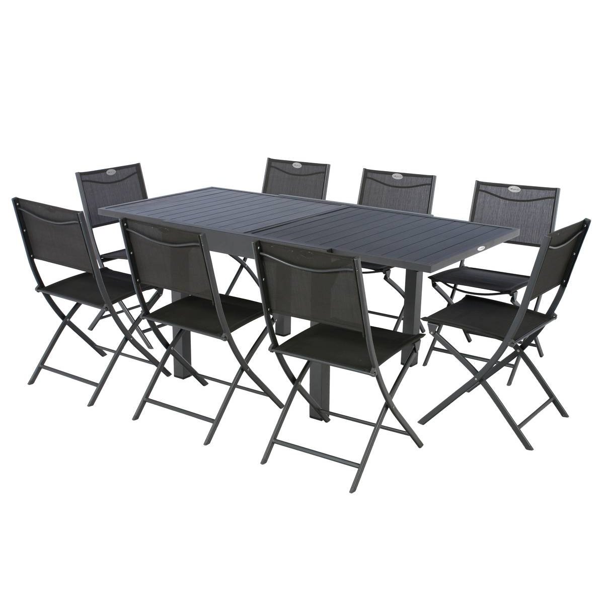 Table de jardin extensible 8 places PIAZZA gris graphite, HESPERIDE