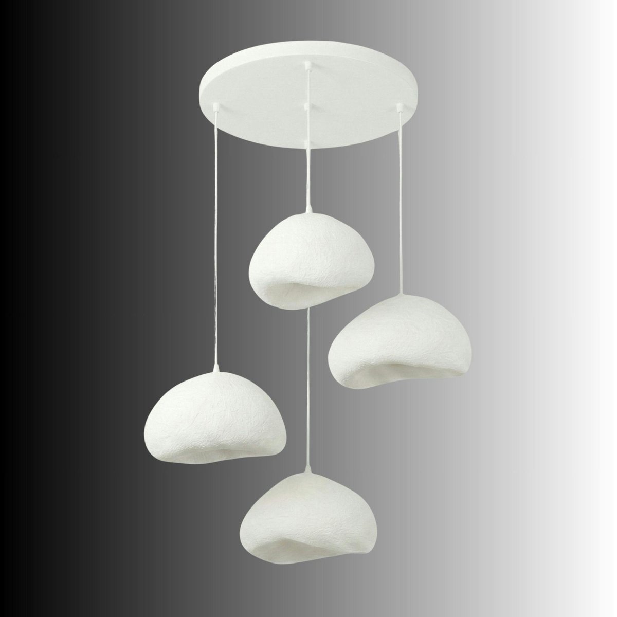 Suspension 4 lampes hauteur réglable NOXIS blanc, PIER IMPORT
